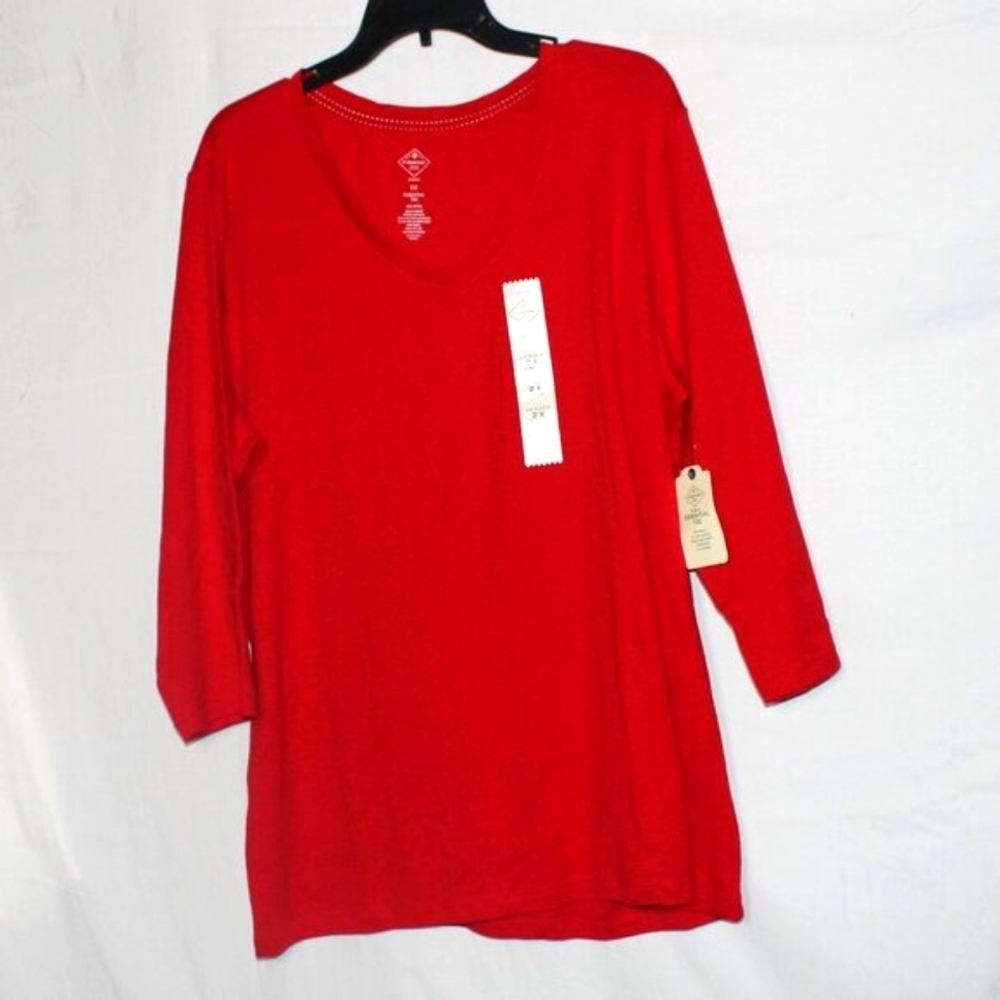🆕 Lot of 2 St. John's Bay Essential Tees - Size 2X - 100% Cotton